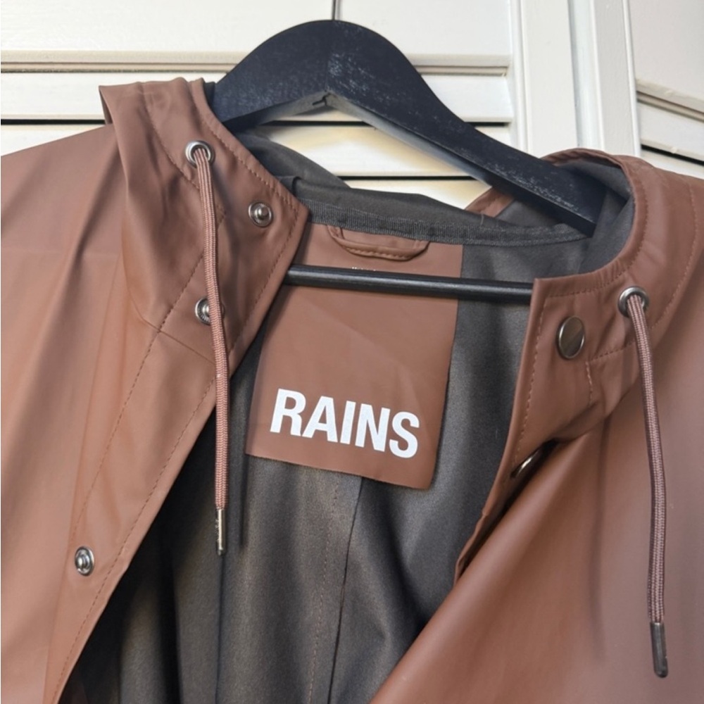 Rains Men's Hooded Raincoat in Brown